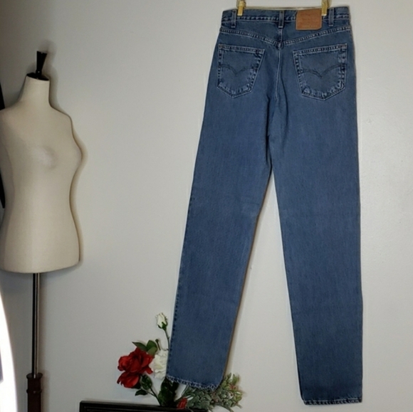 Mens Levis 550 Med Wash Relaxed 34 XTall Heavy Weight Outdoor Jeans Classic - Picture 6 of 16